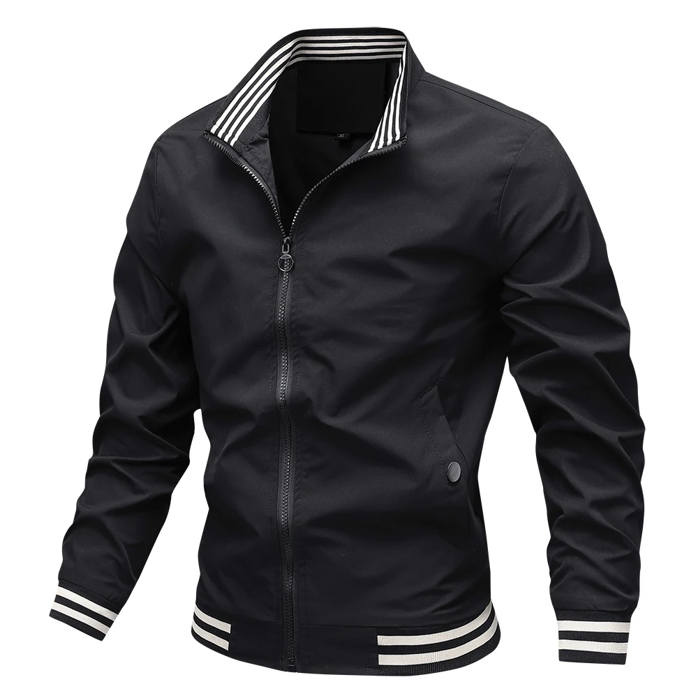 Spring and Autumn Men's Jacket Fashionable and Simple Casual Business Standing Collar Men's Coat Outdoor Windproof Baseball Suit