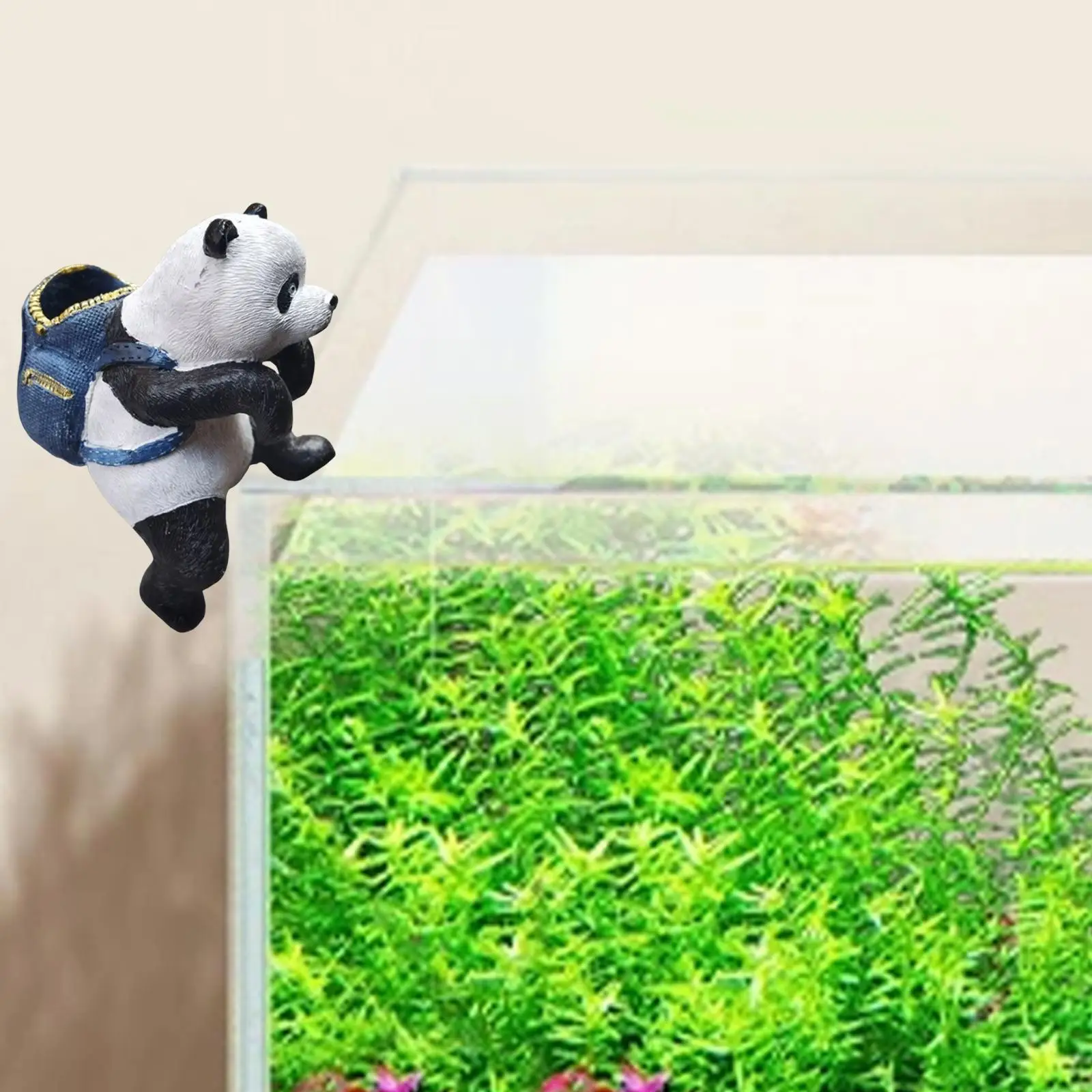 

Resin Climbing Sculpture Panda Planter Hanging Pendant Hanging Animal Statue for Fence Lawn Landscaping Balcony Flowerpot