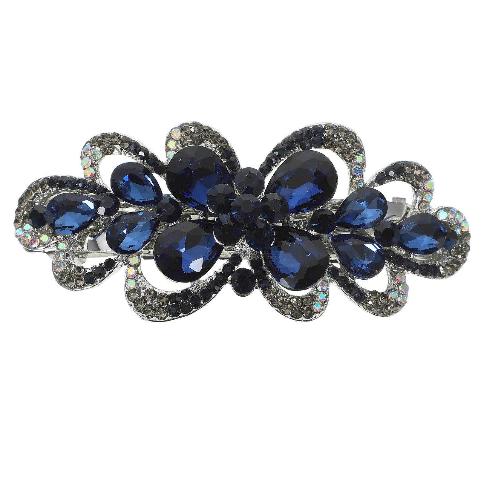 

Rhinestone Hair Clip Clips Shiny Barrettes Large Bun Holder for Thick Rhinestones Back Jewelry Miss