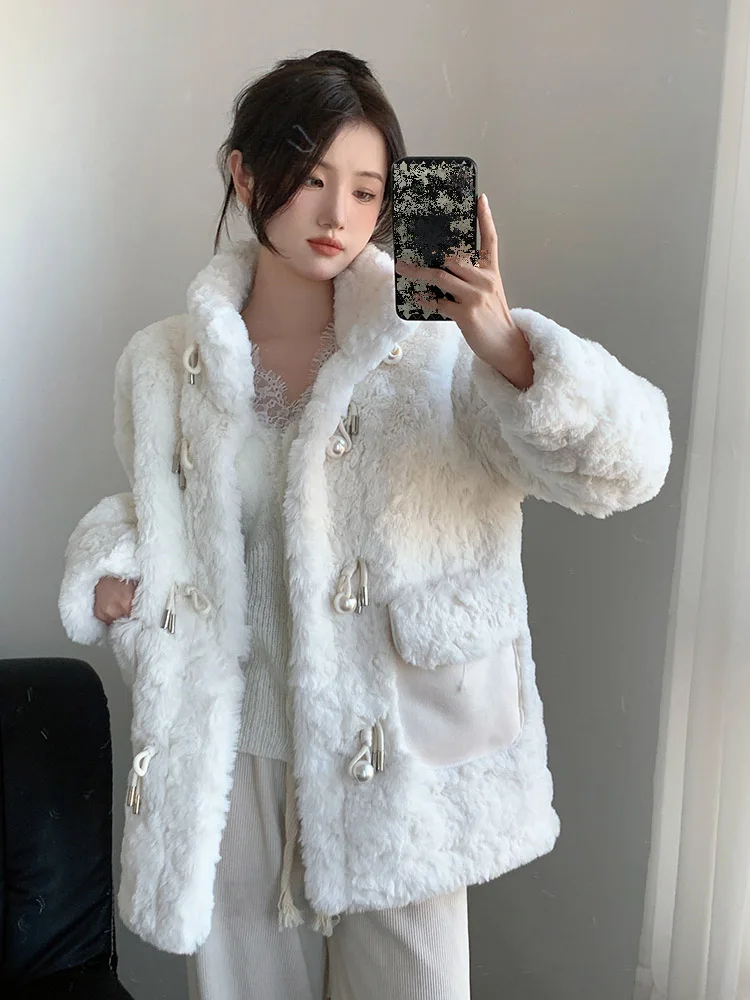 

2023 Women's Clothing Mid-Length Thickened Faux Fur Coat Winter New 1027