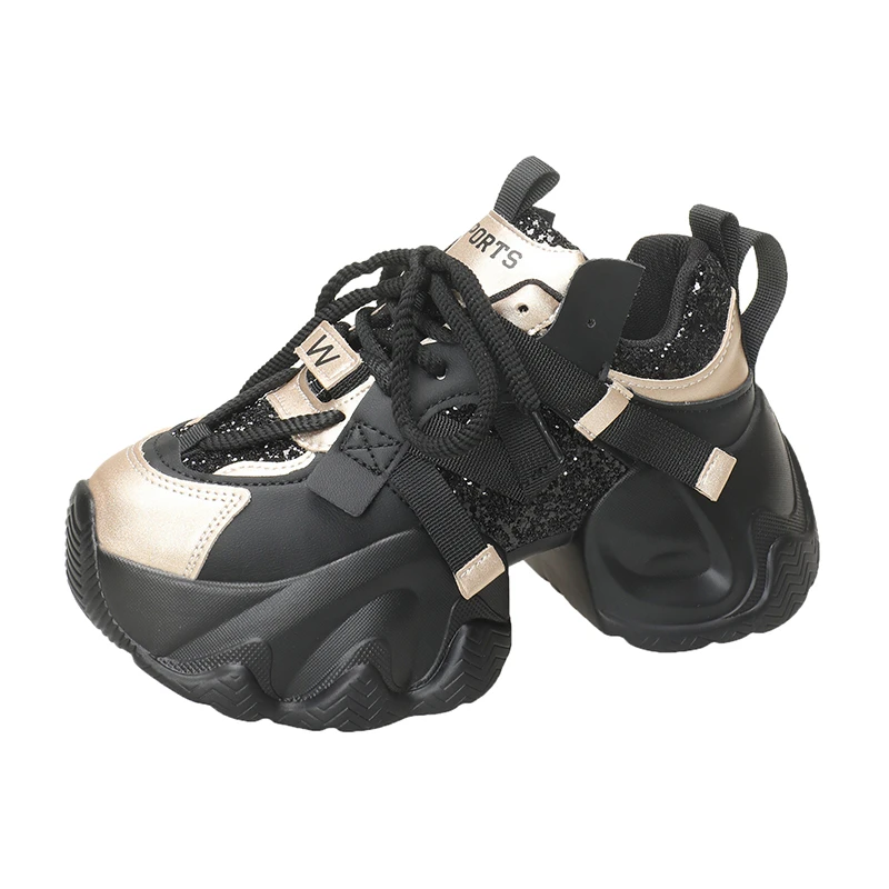 

Кроссовки женские на толстой подошве, Вулканизированная подошва, повседневная спортивная обувь, массивные, 8 см, осень-весна