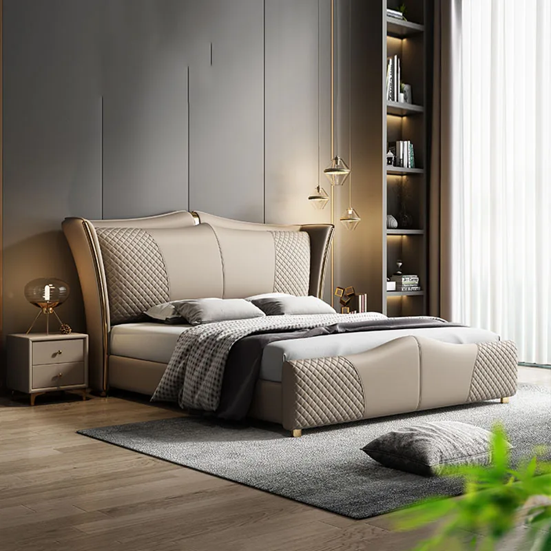 

Designer Frame European Bed Soft Luxury Frame Double European Style Bed Modern Wood Letto Matrimoniale Bedroom Furniture