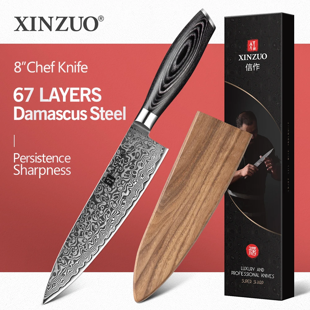 Chef Knife Damascus 67 Layers Japanese Steel Vg10  Stainless Steel Kitchen  Knives - Kitchen Knives - Aliexpress