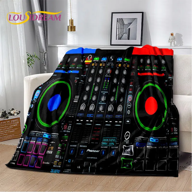 3D 멋진 DJ 음악 화면 키보드 부드러운 플러시 담요, 플란넬 담요, 따뜻한 던져 담요, 거실 침실 침대 소파 피크닉