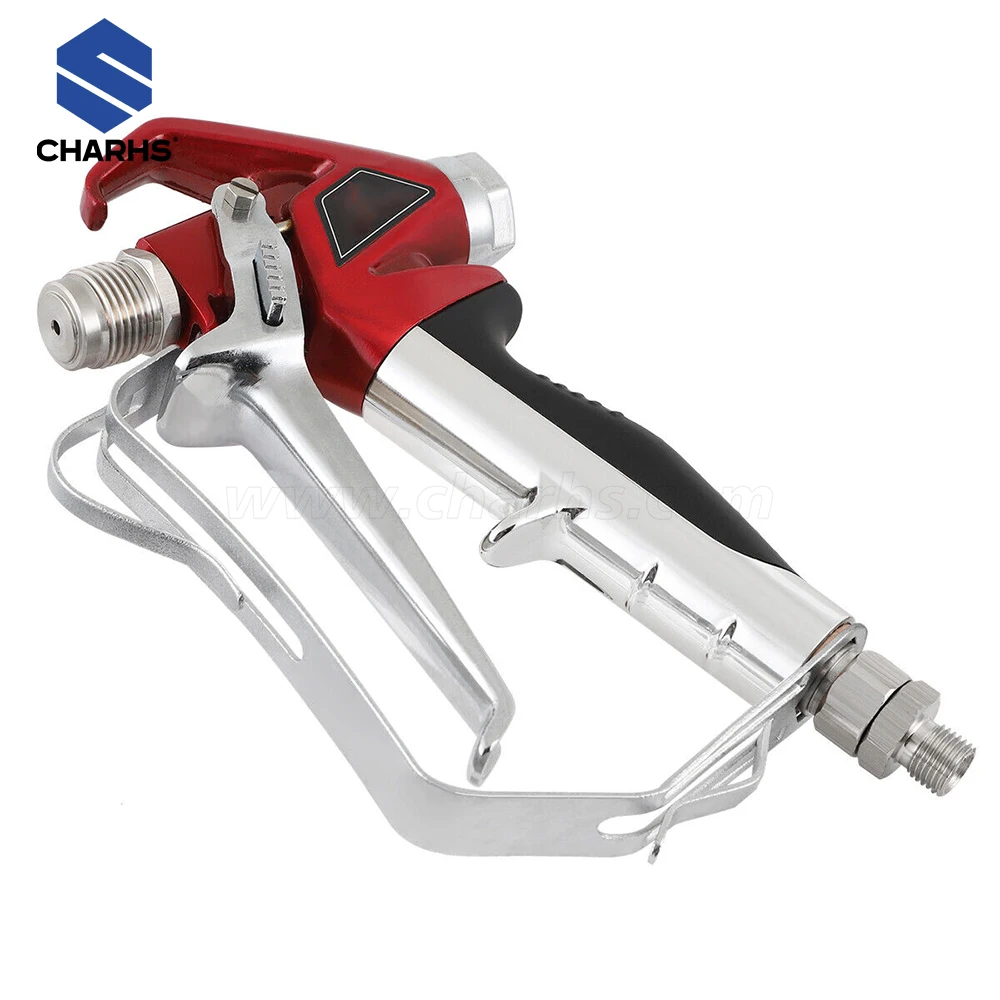 CHARHS  Airless Spray Gun similar of 538020 2 Finger Trigger Included. 1 Tip Guard. 517 airless tips Built-In airless gun Filter