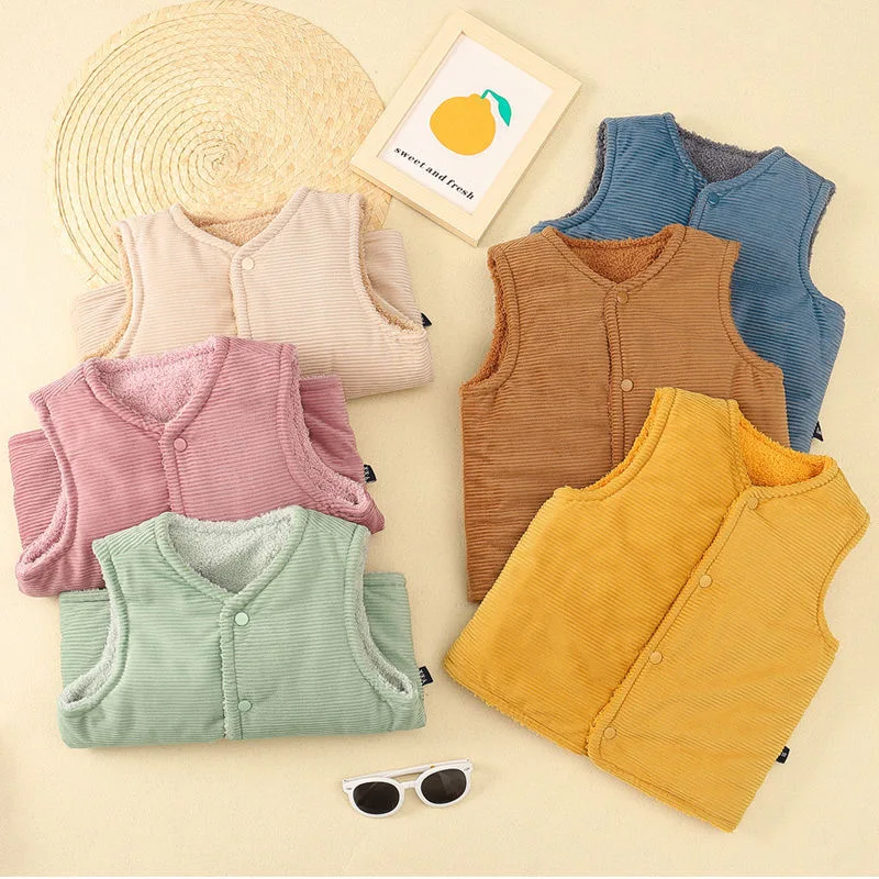 Autumn and winter children's waistcoat boys and girls foreign style cotton vest in children wear baby baby jacket