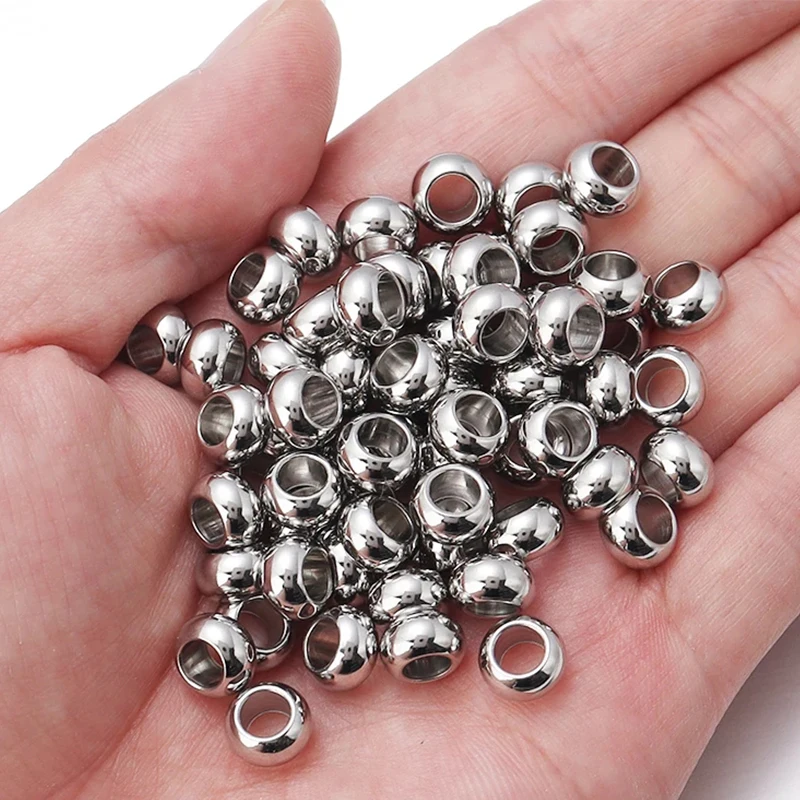 High Quality Stainless Steel Beads for Jewelry Making Loose Spacer Beads DIY Bracelet Necklace Bracelets Wholesale