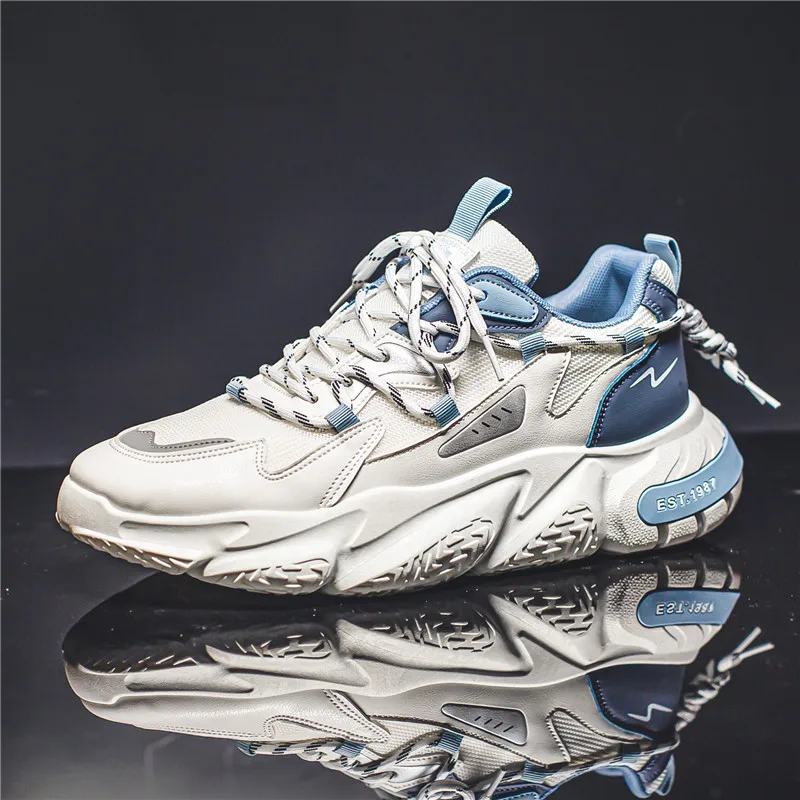 

New Streetwear Original Men Sneakers 2023 Fashion Platform Triples Men's Casual Shoes Outdoor Non-slip Trend Sport Shoes For Men