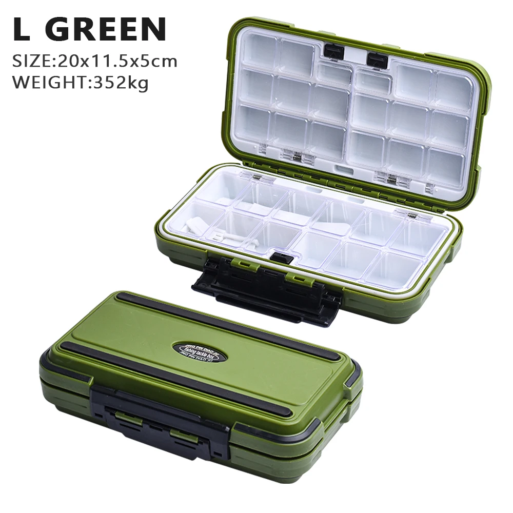 ABS Waterproof Fishing Tackle Box Fishing Tackle Container for Bait Lure  Hooks Storage(Green) Fishing Tools And Accessories