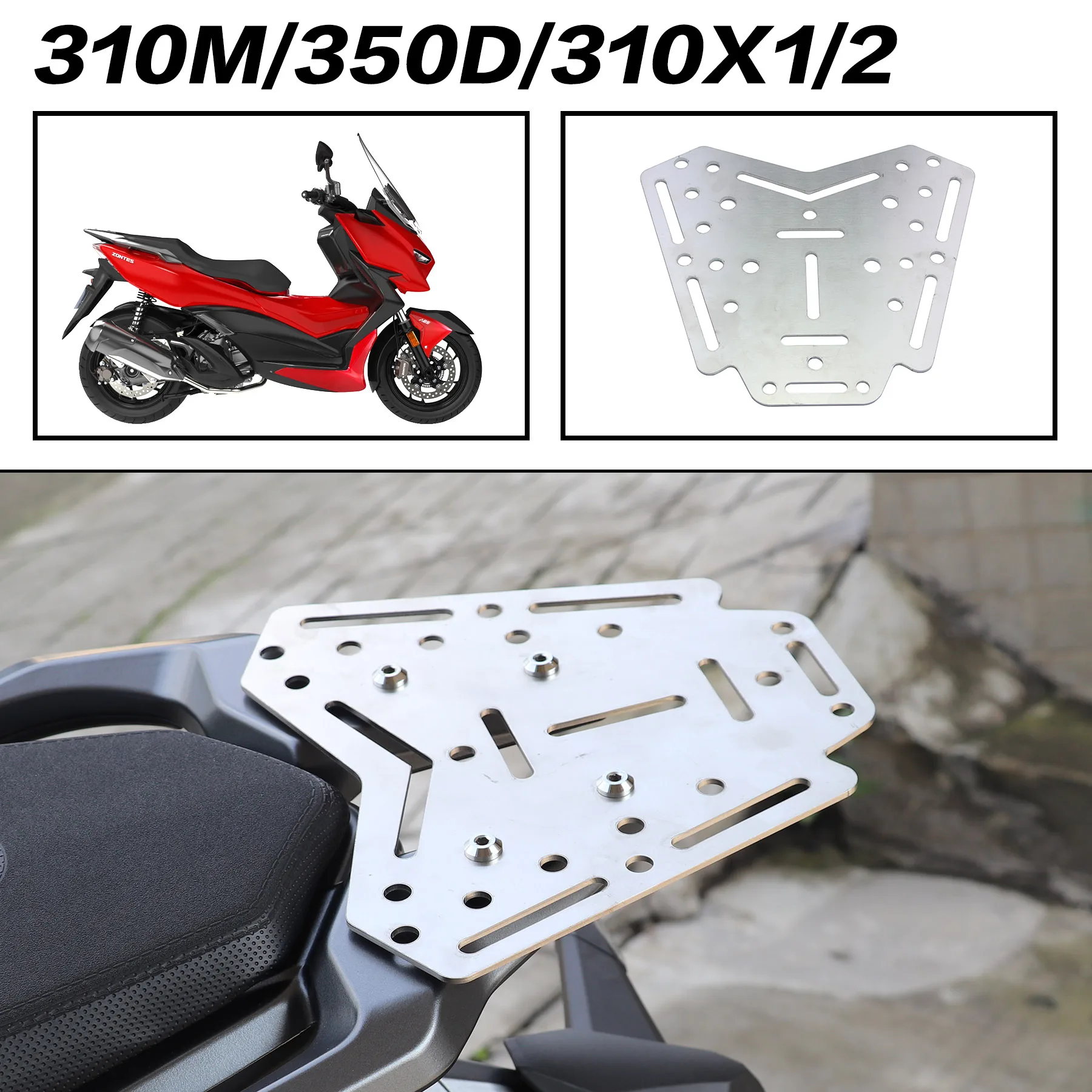 

For Zontes 310X/M Tail Box Bracket Modification Accessories Zt 350D/X Motorcycle Stainless Steel Luggage Rack Thickened