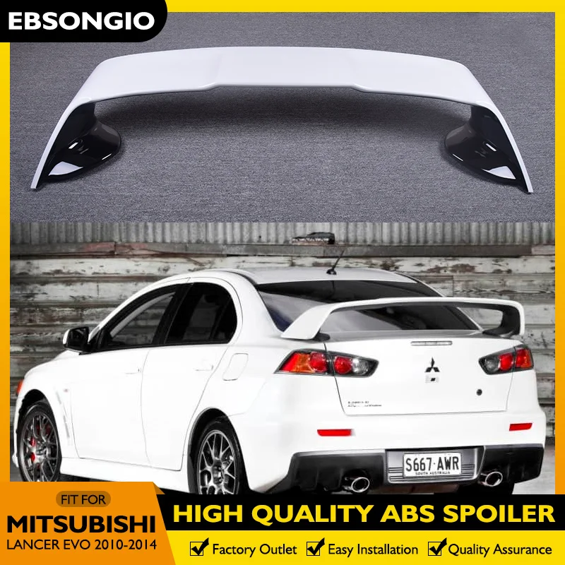 

For Mitsubishi Lancer EVO 2010-2014 Black Spoiler ABS Plastic Rear Trunk Wing Spoiler For Lancer EVO 2010 2011 2012 2013 2014