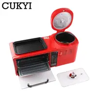 3 In 1 Electric Breakfast Machine Multifunction 1L Rice Cooker 8L Bake Oven Frying Pan Household Bread Pizza Oven Noodles Boiler 1