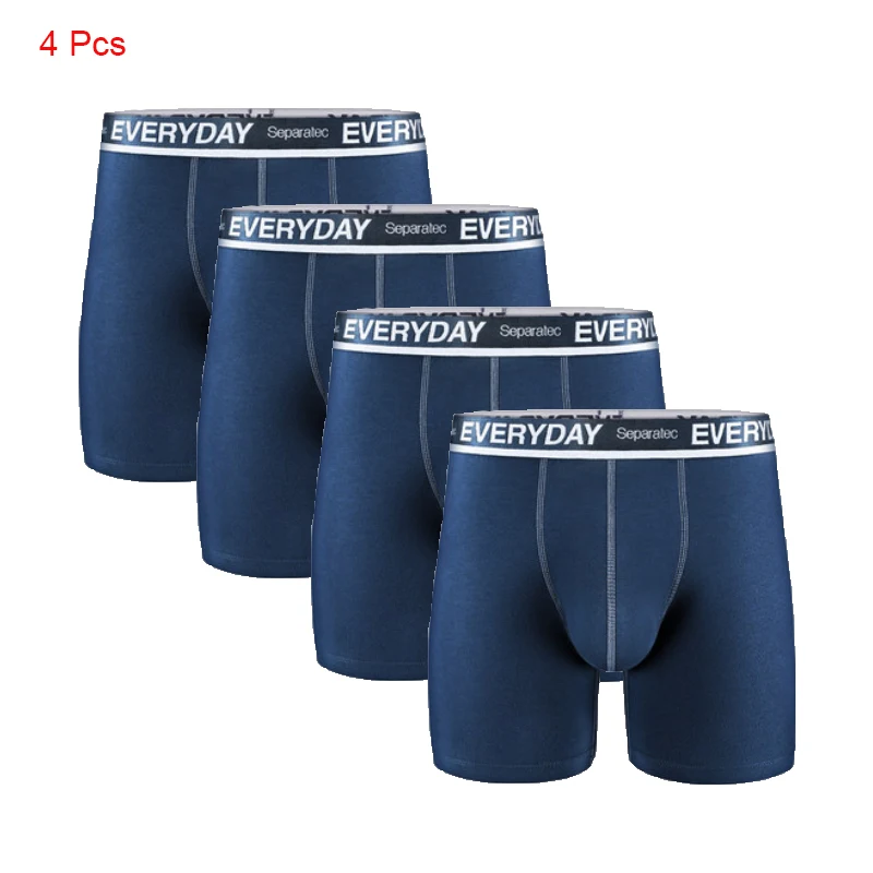 Separatec 4 Pack Men Breathable Cotton Soft Underwear Separated Pouch  Everyday Boxer Briefs Long Leg Boxer Mens Underwear Penis - Boxers -  AliExpress