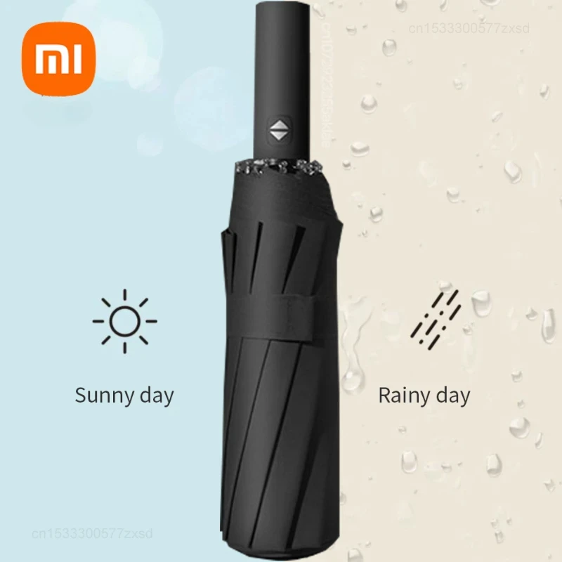 Xiaomi 12 Bone Solid Color Automatic Umbrella UV Protection Big Size Collapsible Portable Lightweight Not Easily Folded Umbrella
