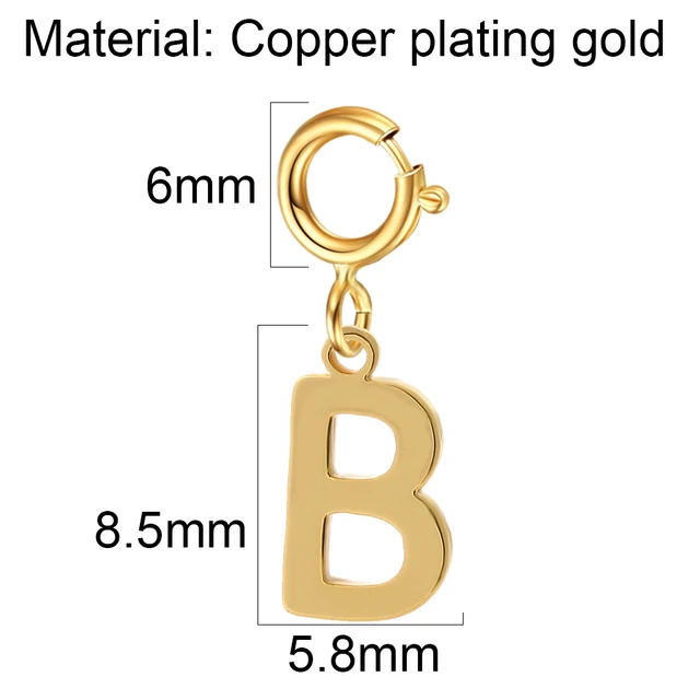 spring buckle Letter Charms Pendant initial Letter charms pendant women for  Women Necklace earring jewelry accessories