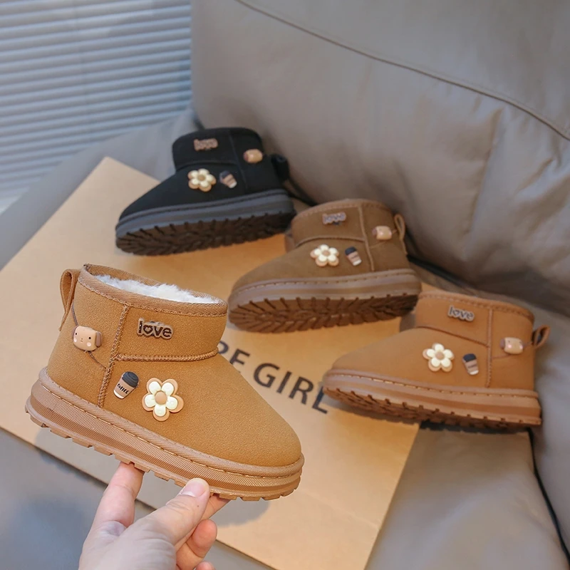 Girls Winter Snowshoes Boots Warm Plush Lining Non Slip