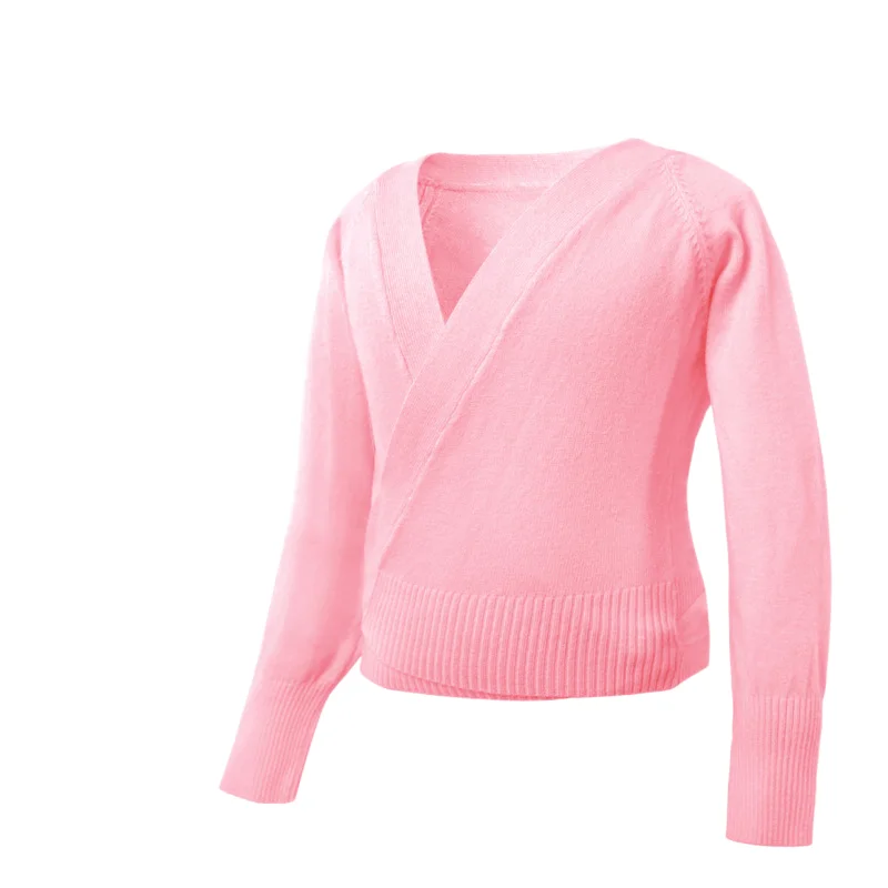 Top Da Danza Avvolgente Per Bambine - Maglione Lavorato A Maglia, Maniche Lunghe, Per Balletto E Allenamento - Foto 2