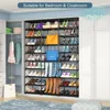 3 Row 10 Tier Large Shoe Rack Organizer for Closet Entryway, Metal Shoes Shelf Tall Vertical Stackable Shoe Stand 6
