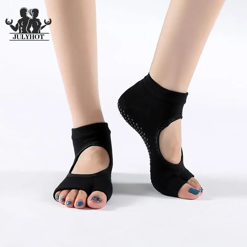 Women Two Toe Yoga Socks Non-slip Shockproof Sport Cotton Pilates Quick-Dry Ballet Dance Sock yoga socks
