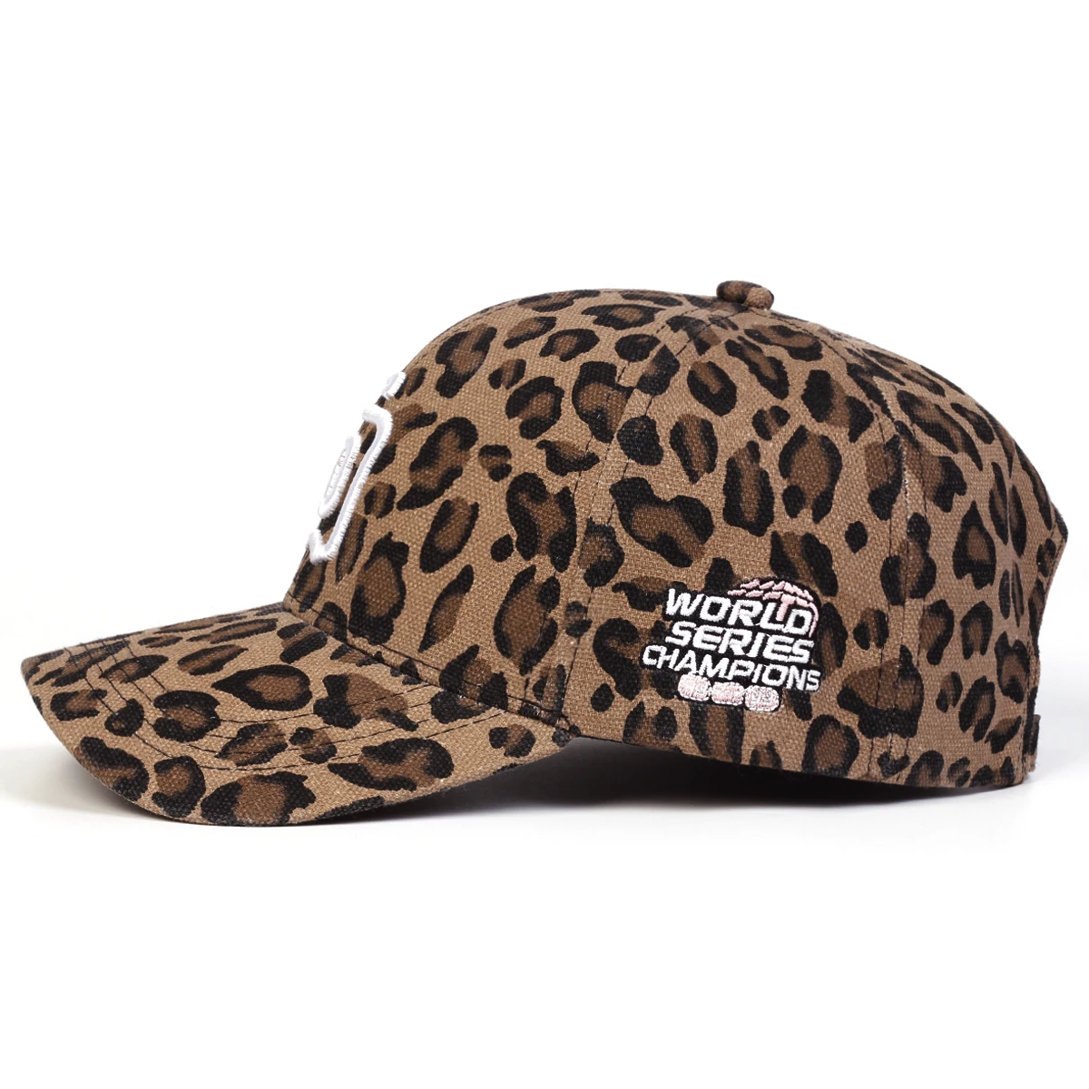 Unisex SD Buchstaben-Stickerei Leopardenmuster Baseballkappen Frühling Herbst Outdoor Verstellbare Freizeithüte Sonnenschutzhut Sportkappe – Detail 3