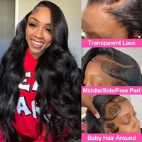 Perruque brésilienne Body Wave 13x6, 38 pouces, en cheveux humains, avec dentelle frontale HD transparente, 13x4, densité 200, pré-épilée 2