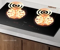 Встраиваемая индукционная плита с двойной конфоркой, бытовая электрическая плита высокой мощности 3500 Вт, индукционная варочная панель — изображение 3