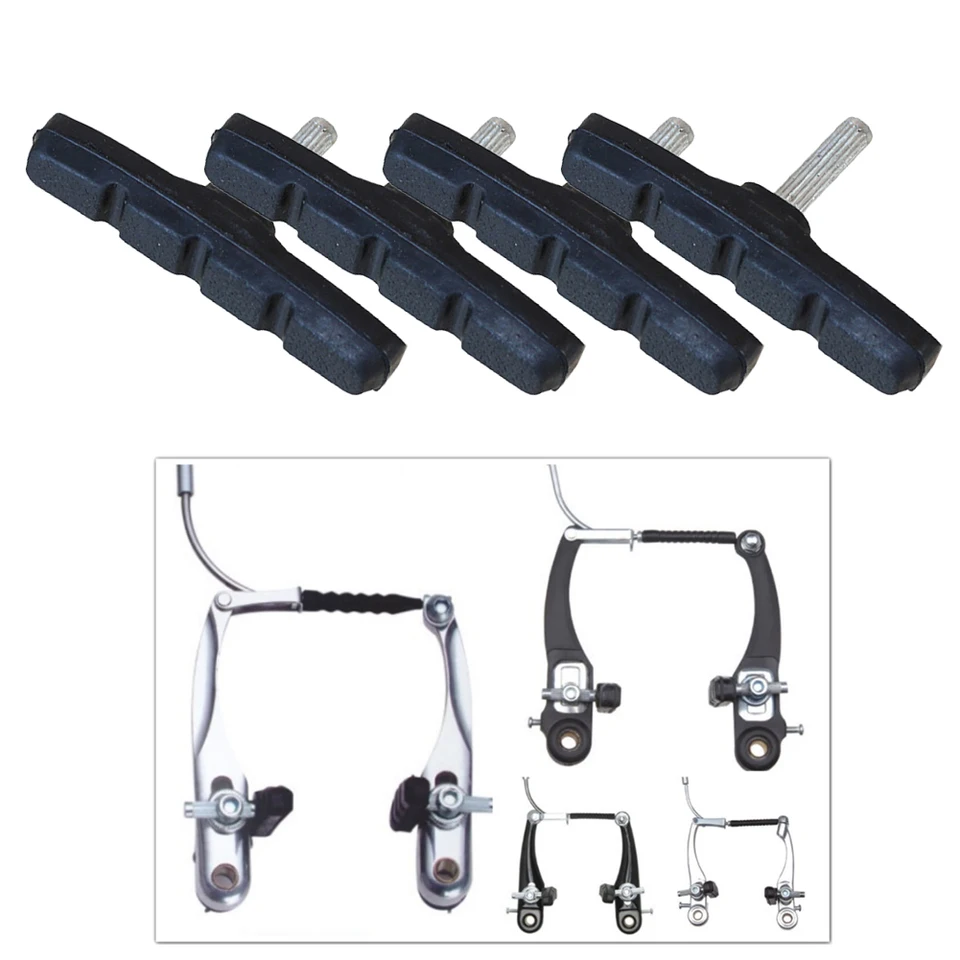 2 Paia Di Pastiglie Freno V-Brake Non Filettate Per Bici - Gomma Universal - Sk22ltd