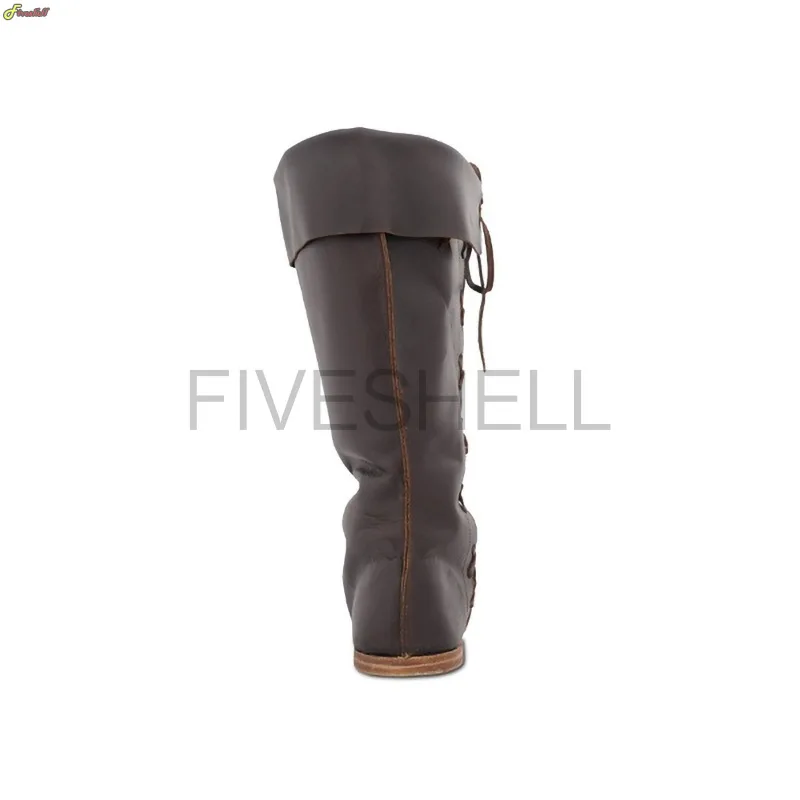 Cosplay Shoes Medieval Leather Men Boots Halloween Carnival Knight Pirate Gothic Punk Shoes