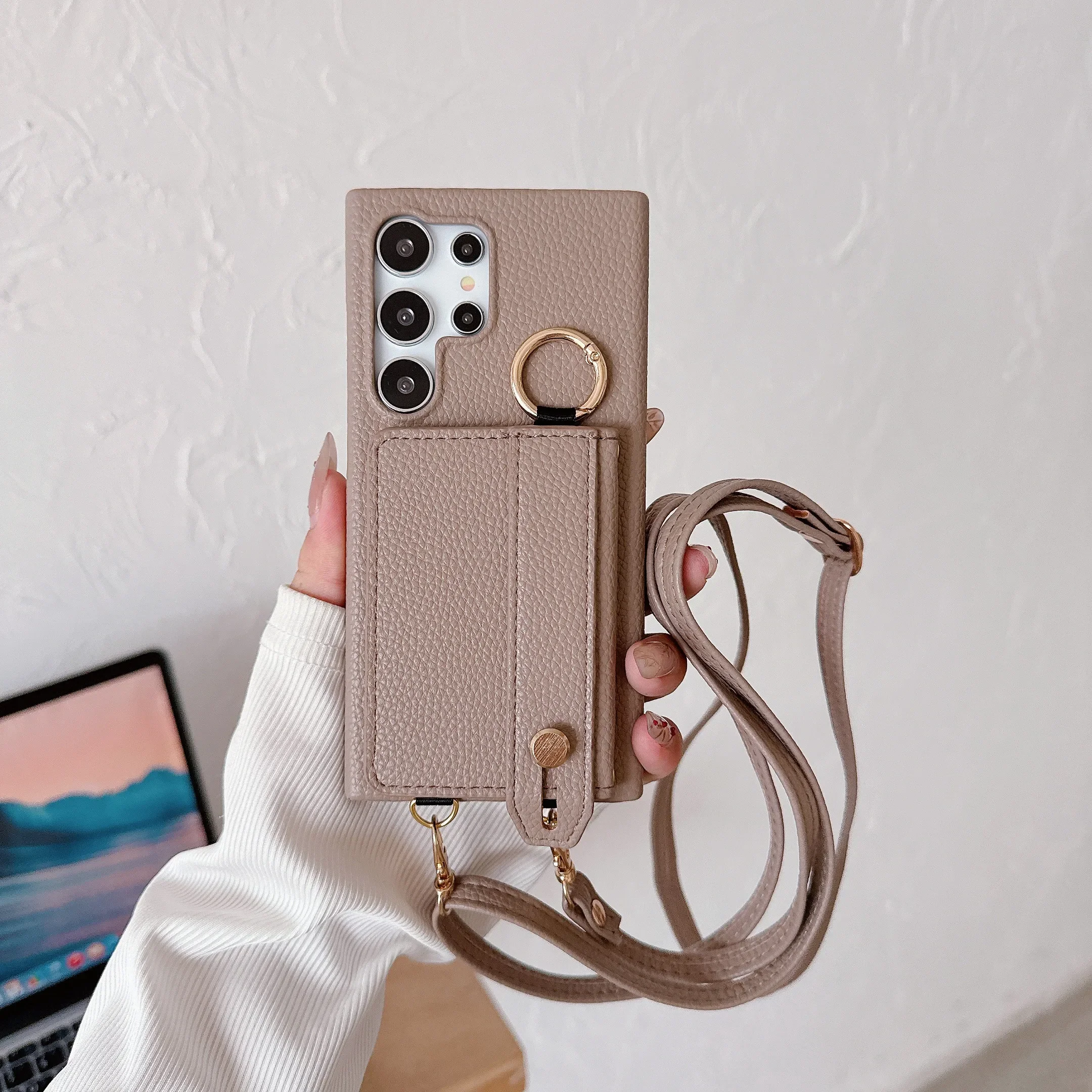 Versatile Ring Crossbody Wrist Strap Phone Case Cover