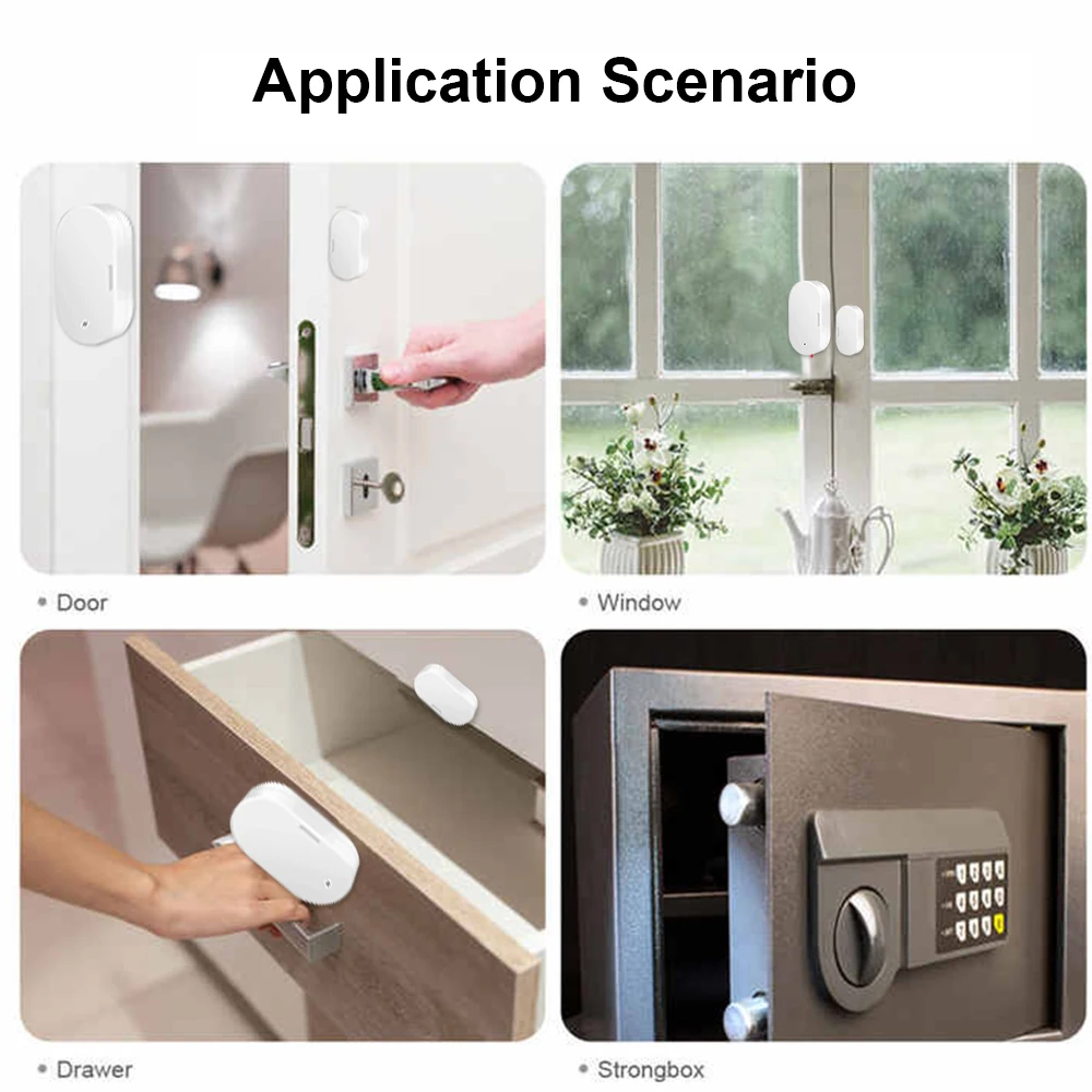 Ewelink Zigbee Door Sensor Wireless Magnetic Window Open Closed Alarm Detector W
