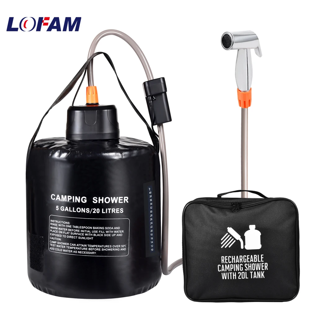 Rechargeable Solar Camping Shower Kit 1