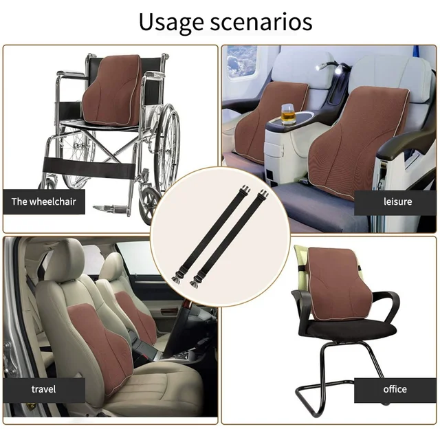 Coussin de siège de voiture antidérapant en mousse à mémoire de forme, siège de bureau et de jeu, prend en charge les lombaires et la taille, doux et confortable, 1PC 3