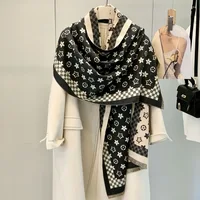 Autumn Winter New Imitation Cashmere Scarf Women's Versatile Neck Protector Jacquard Scarves Fashion Warm Long Fringed Shawl