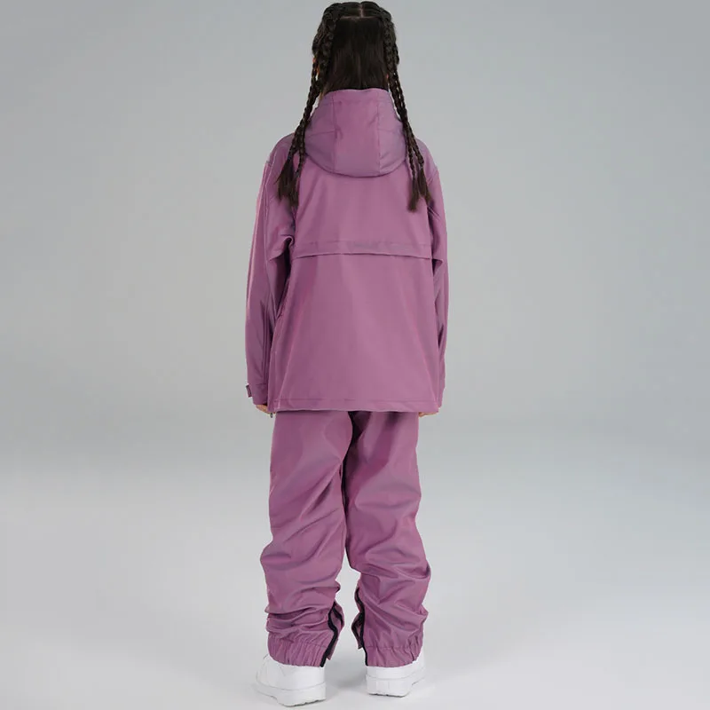 Children Ski Suit Girls Boys Snowboard Thickened Winter Snowsuit Warm Waterproof Youth Jacket Pants Overalls Clothing