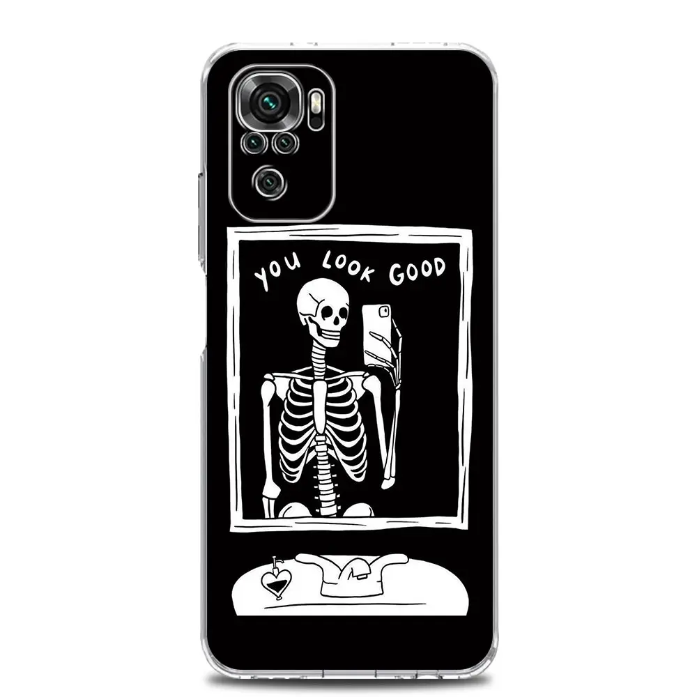Clear Skeleton Design Phone Case – Transparent Fun Print Cover