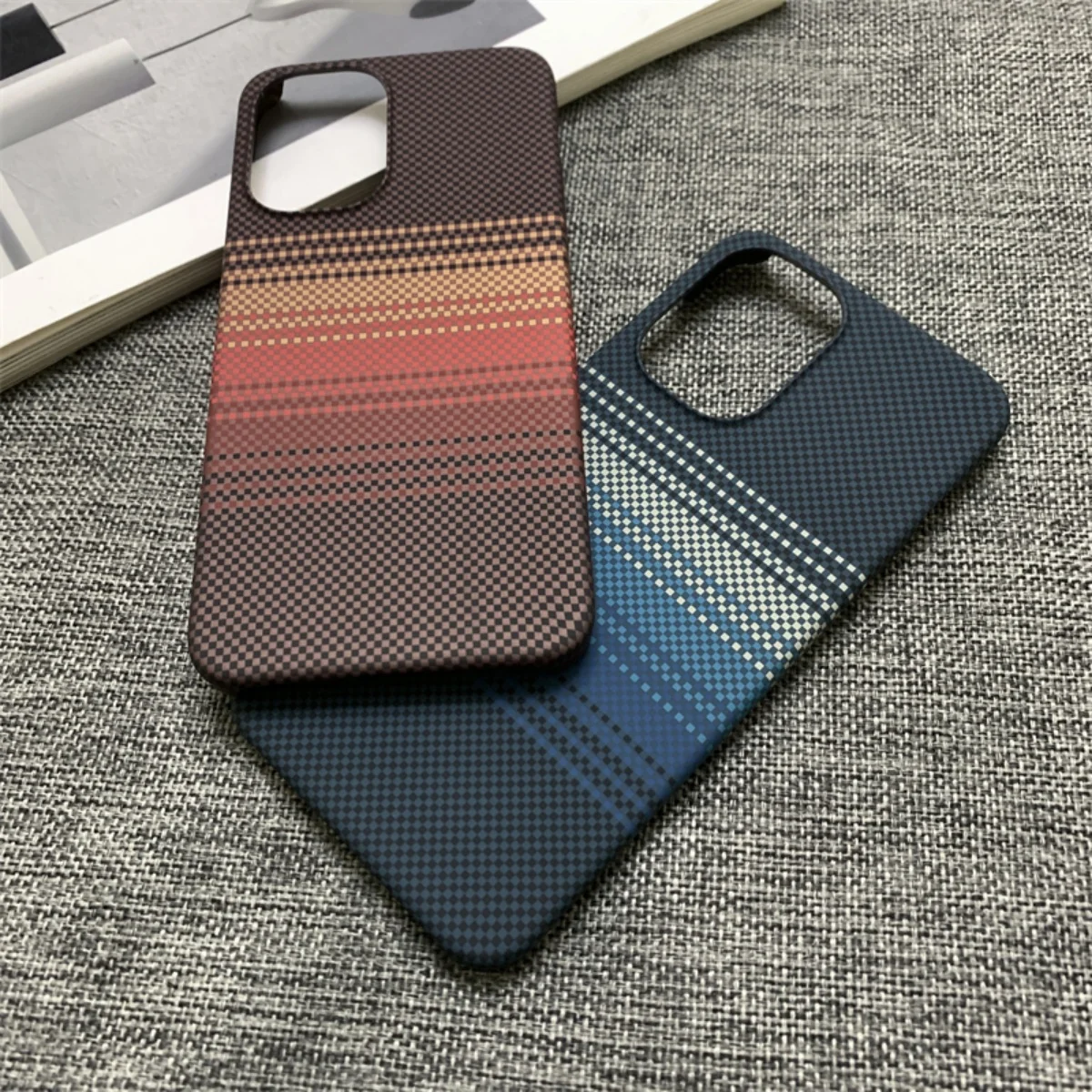 Deluxe Carbon Fiber Kevlar Pattern Shockproof Frameless Phone Cover