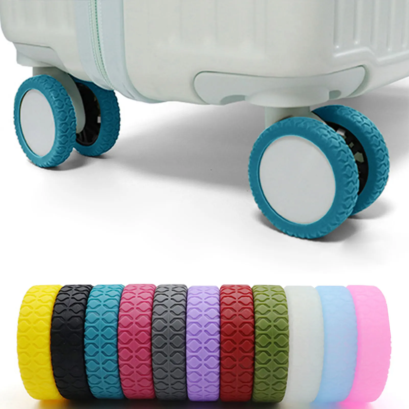 Luggage Wheels Protector Suitcase Small Parts Wear Resistant Silicone Protection Cover For Most Spinners Wheels