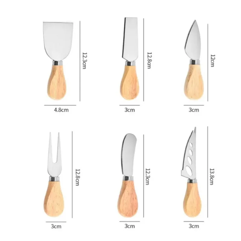 Stainless Steel Cheese Knives Set Cheese Slice Cutter Spreading Knife Fork for Kitchen Charcuterie Boards Accessories