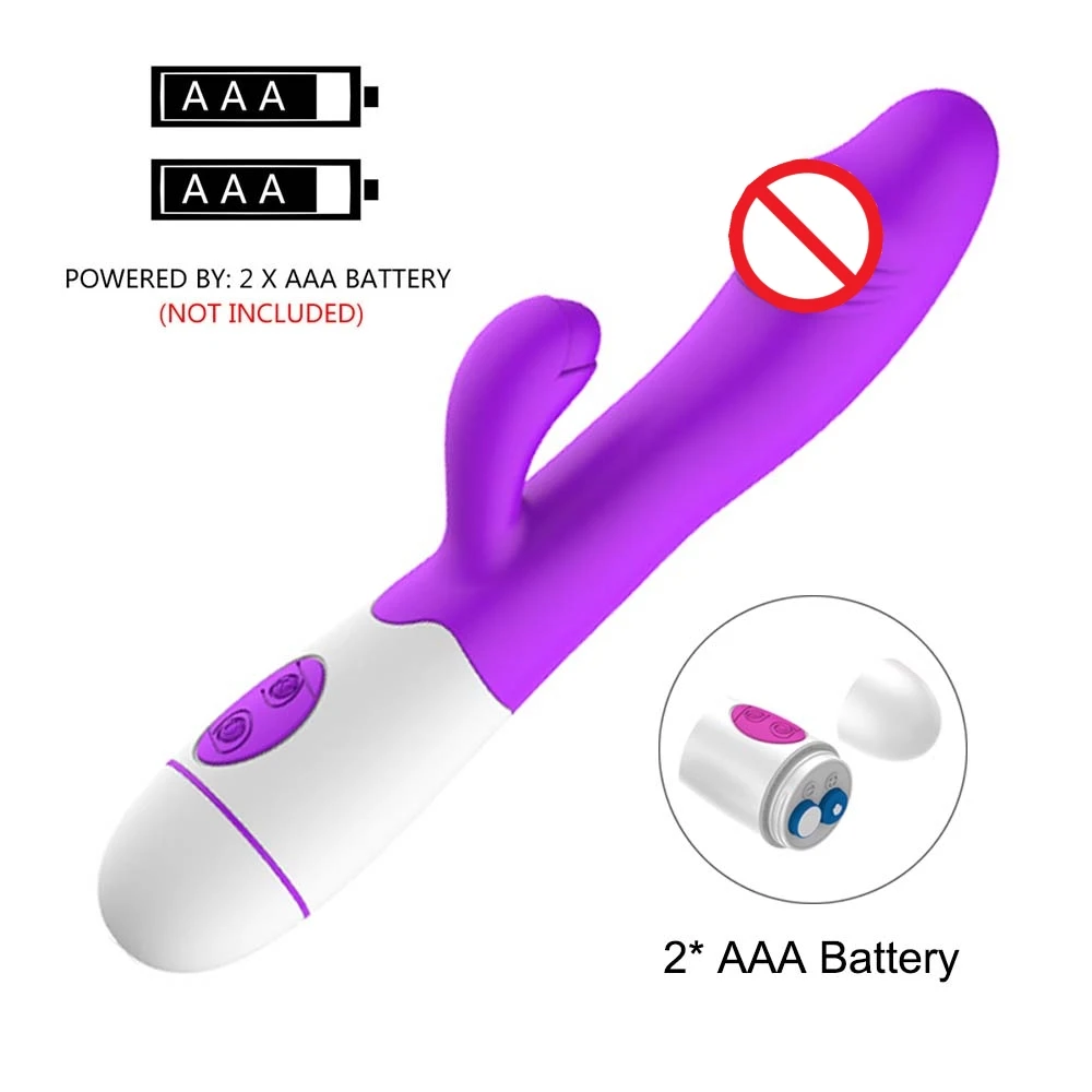 30 Speed Rechargeable Handheld Silicone Adult Female Sex Toys Clit Clitoral Clitoris G Spot Dual Motor Rabbit Vibrator for Women