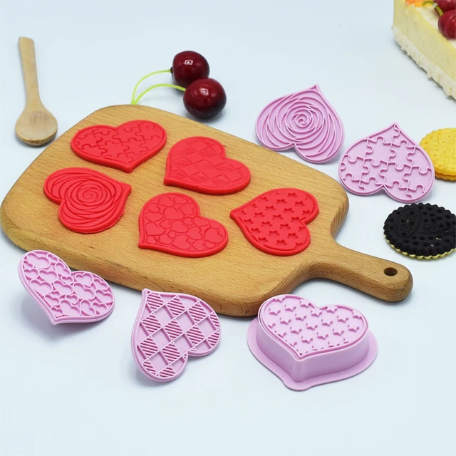 Embossed Heart Fondant Cutter  Cookies Cutter Tools 3d Heart - New Heart  Cookie Mold - Aliexpress