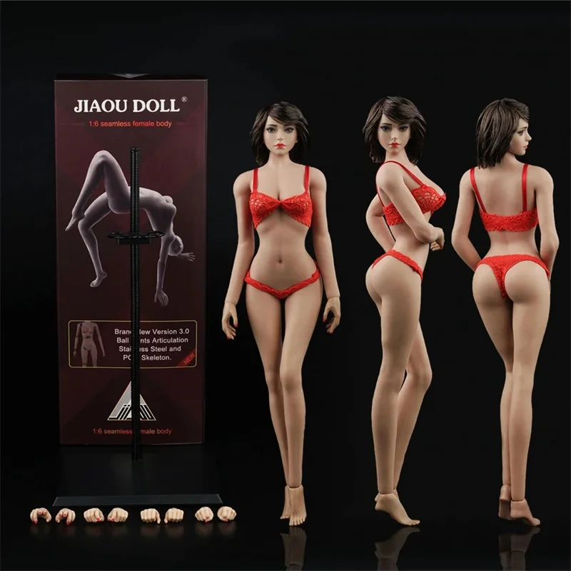 jiaou-doll-modello-in-scala-1-6-super-flessibile-loli-girl-mid-busto-corpo-senza-cuciture-joq-15c-femminile-rosa-pallido-suntan-action-figure-toys