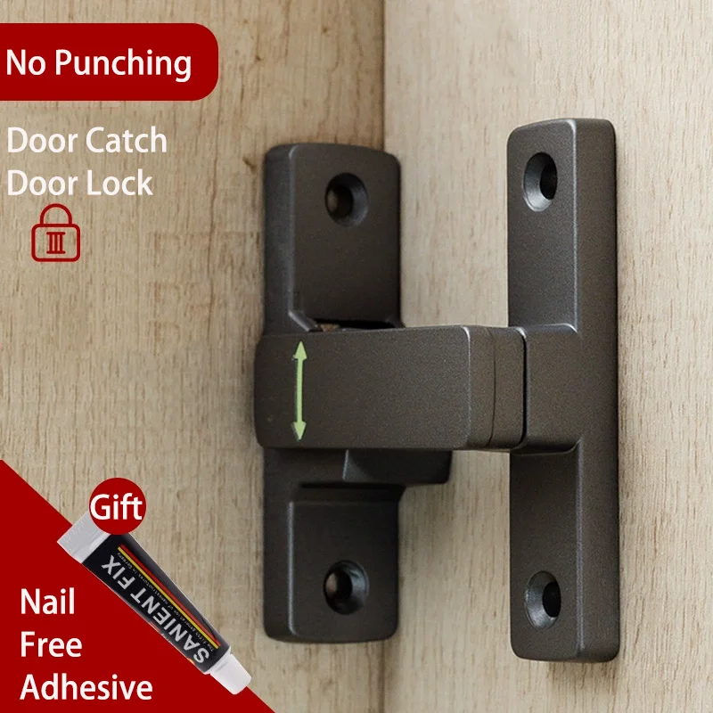 Door Buckle Lock Guard Latch Bolt 90 180 Degree Zinc Alloy Toggle Sliding Door Latch Punching/No Punching Right Angle Barn Lock door latch