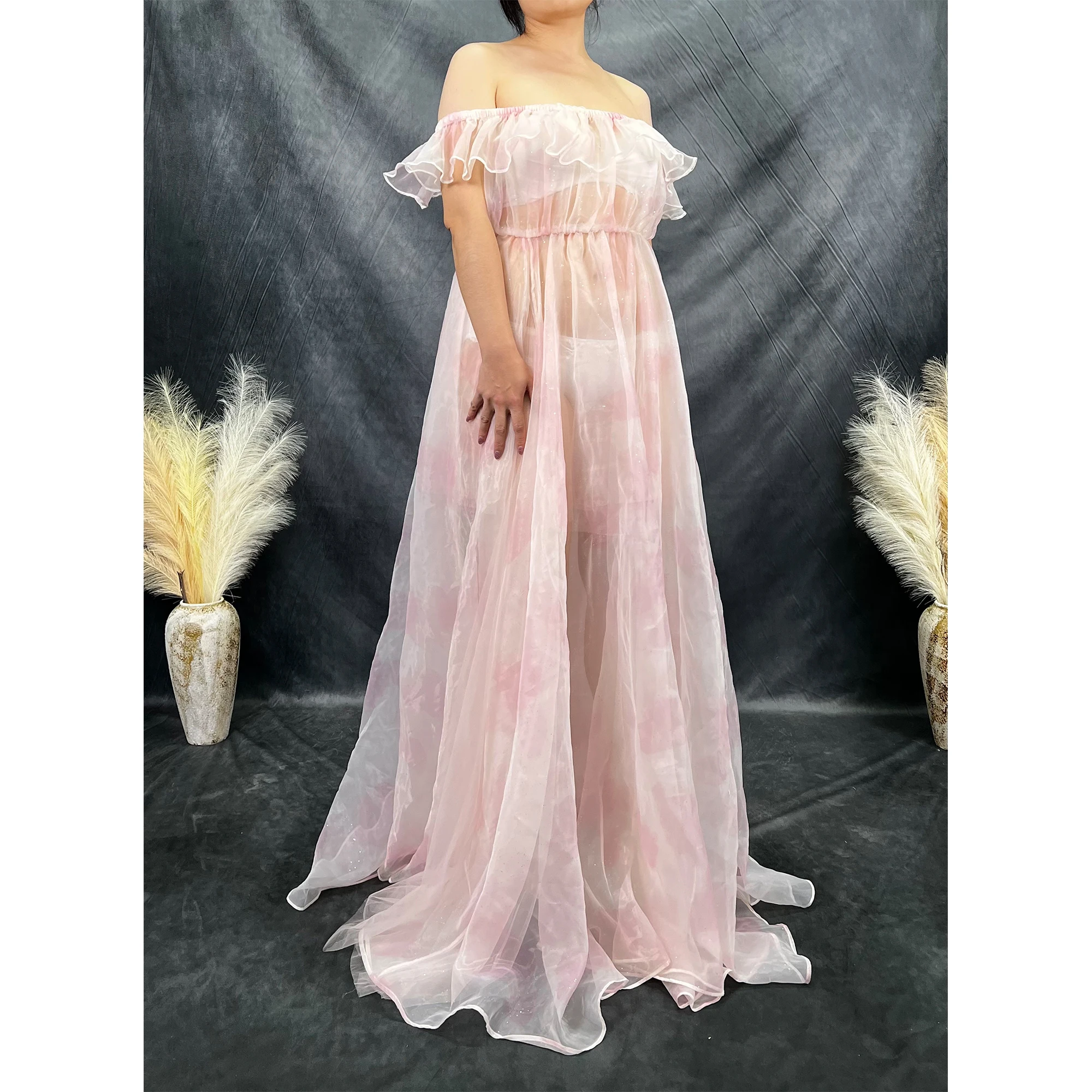 Don&Judy Elegant Maternity Dress Tulle Photoshoot Props Wedding Party Prom Beach Gowns Pregnancy Women photographic Accessories