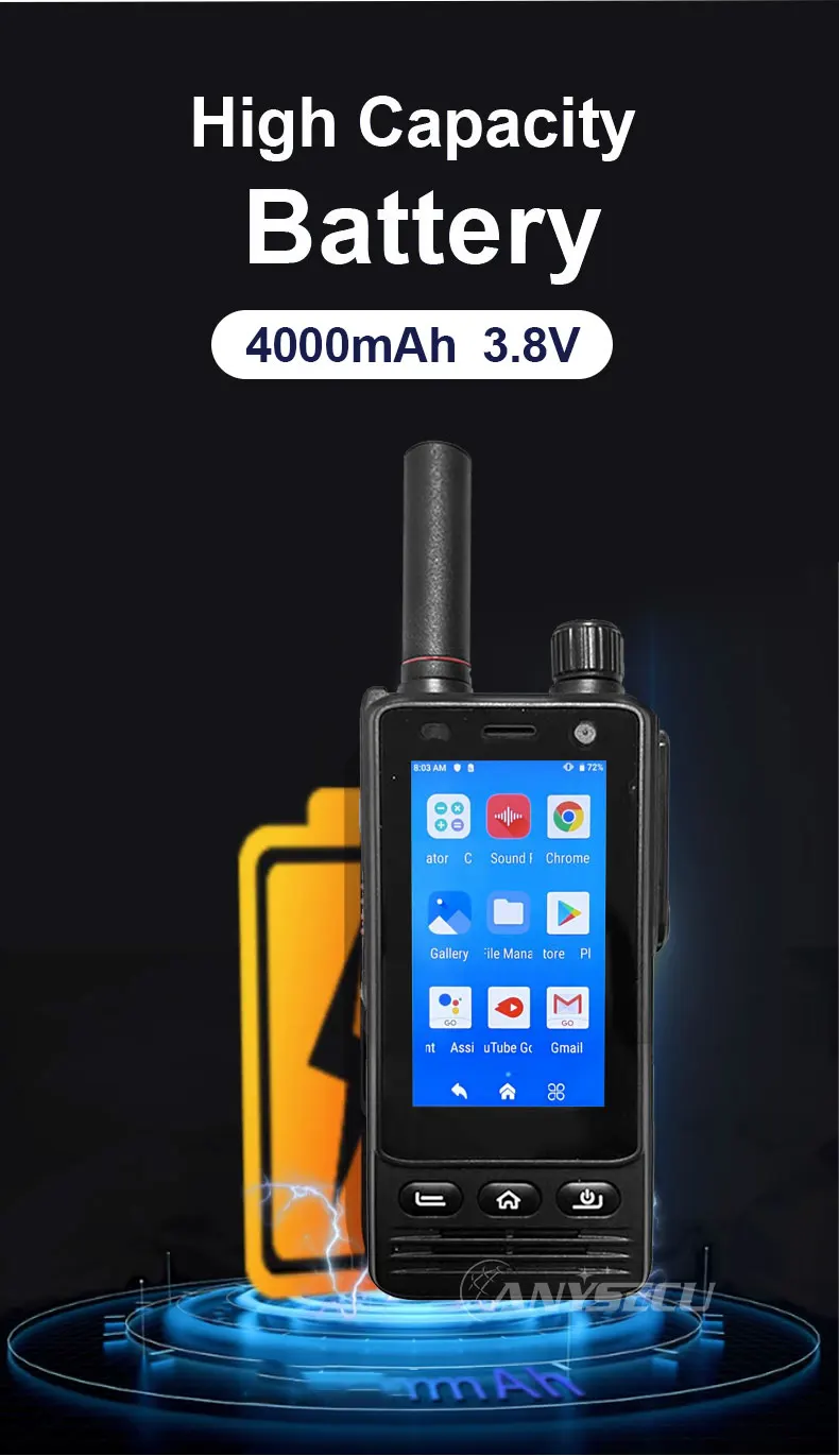 W63 IP68 Waterproof 4G Network Radio Android 9.0 NFC GPS POC Walkie Talkie Work