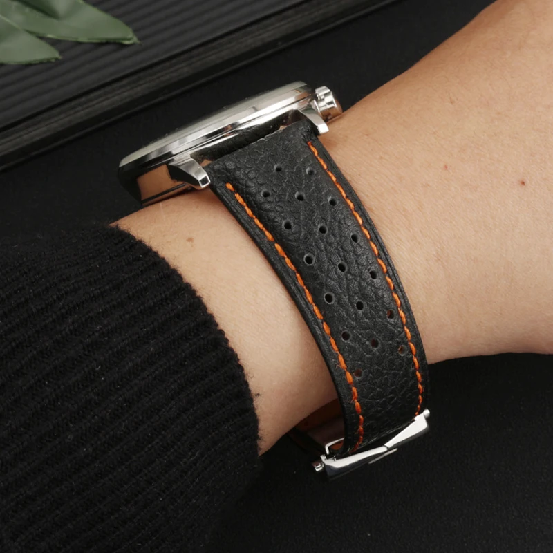 Orologio Da Uomo In Vera Pelle Con Accessori Per Cinturino Heuer Monaco Caw211M 211P Caw211R 211T Cinturino 22Mm Traspirante Morbido