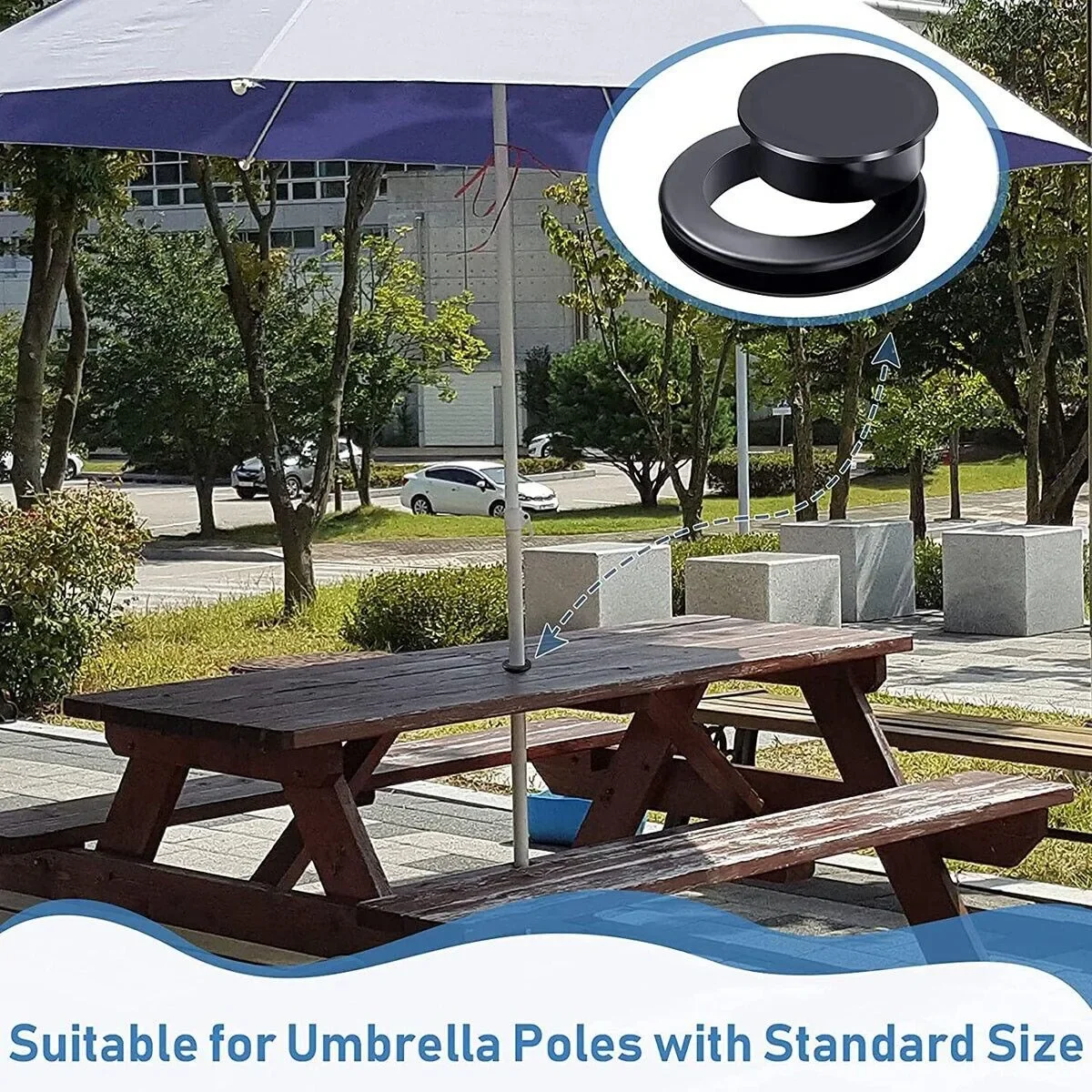 Ring Cap Outdoor Silicone Furniture Supplies Table Glass 1.6in Protection Hole Beach And Umbrella Plug Set Seal For