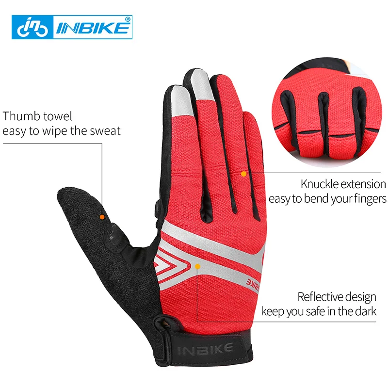INBIKE MTB Cycling Gloves Full Finger Touch Screen Road Bike Gloves Bicycle Anti-Slip Mountain Outdoor Sports Gloves Accessories 5