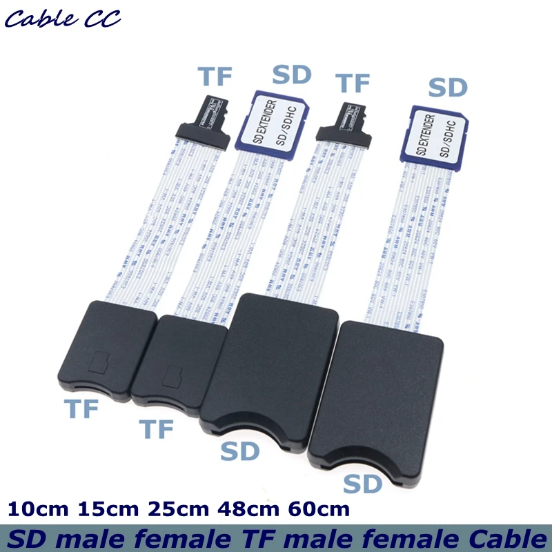 Macho para Leitor de Cartão Micro sd Cabo Adaptador de Extensão para Carro Gps Telefone tv Câmera 10cm 60cm tf