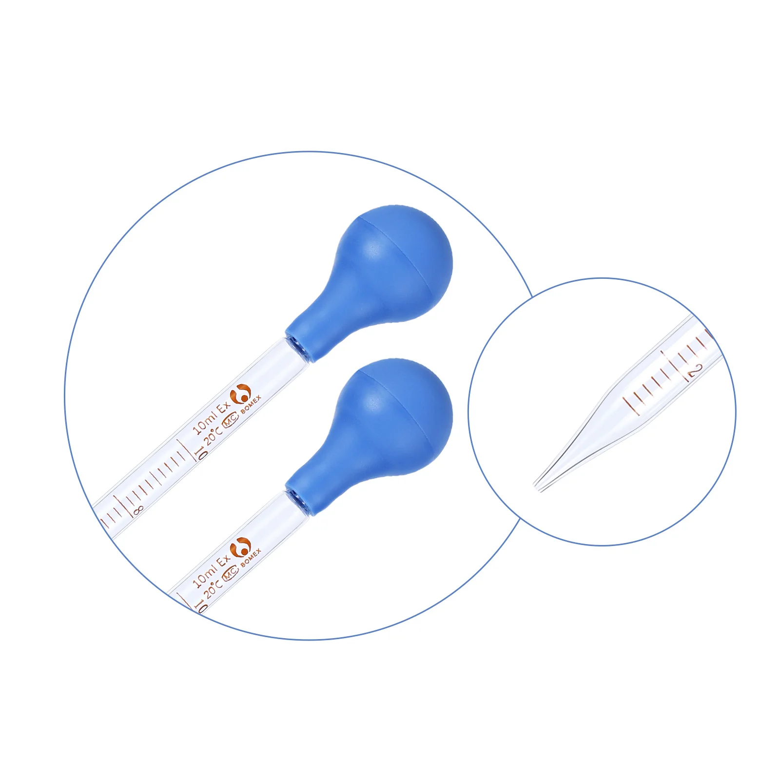 Dropper Glass Scale Line Rubber Head Pipette 1/2/3/5/10ml Lab School Experiment Supplies