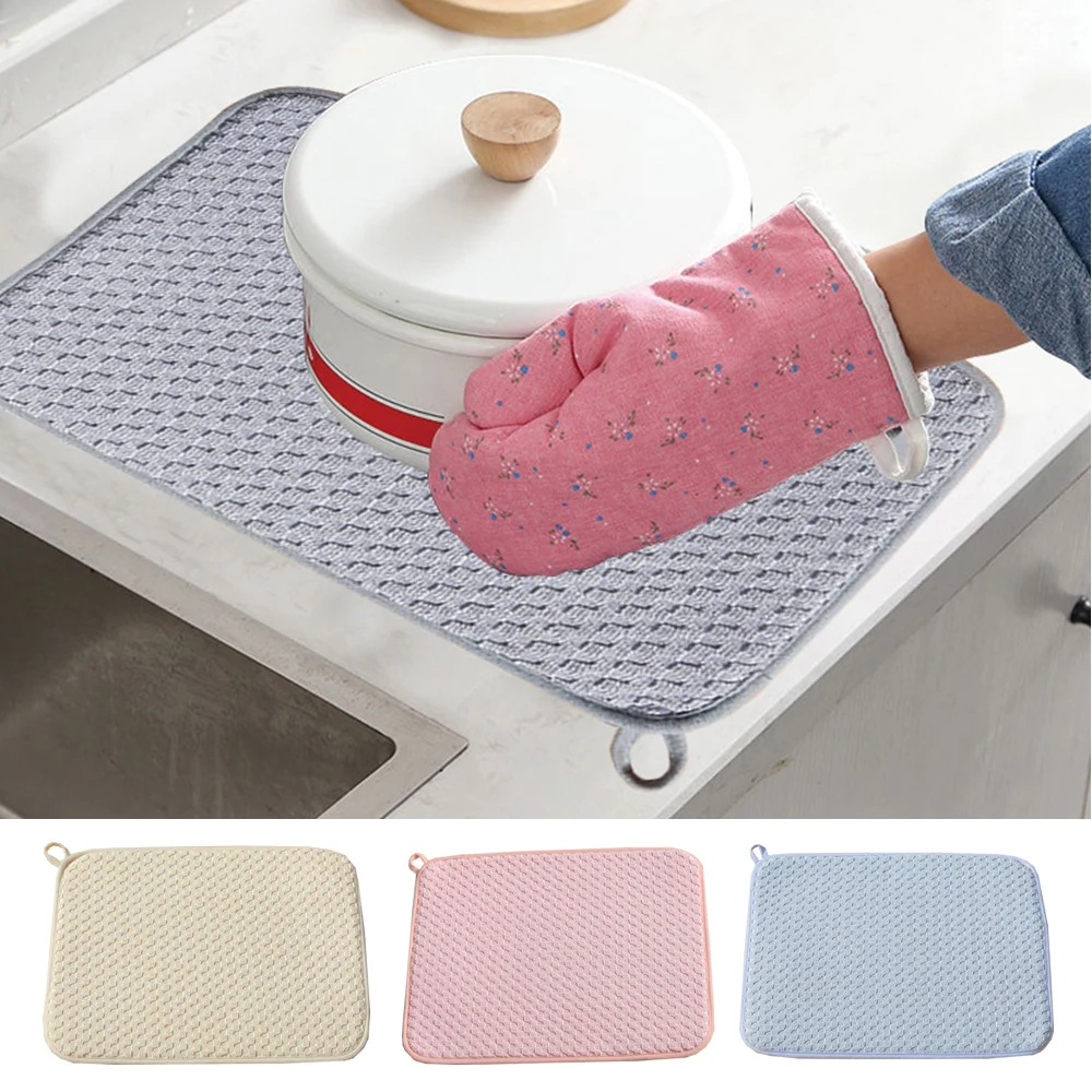 MicrofiberDishDryingMatHeatResistantPadNonSlipMatDishDrying
